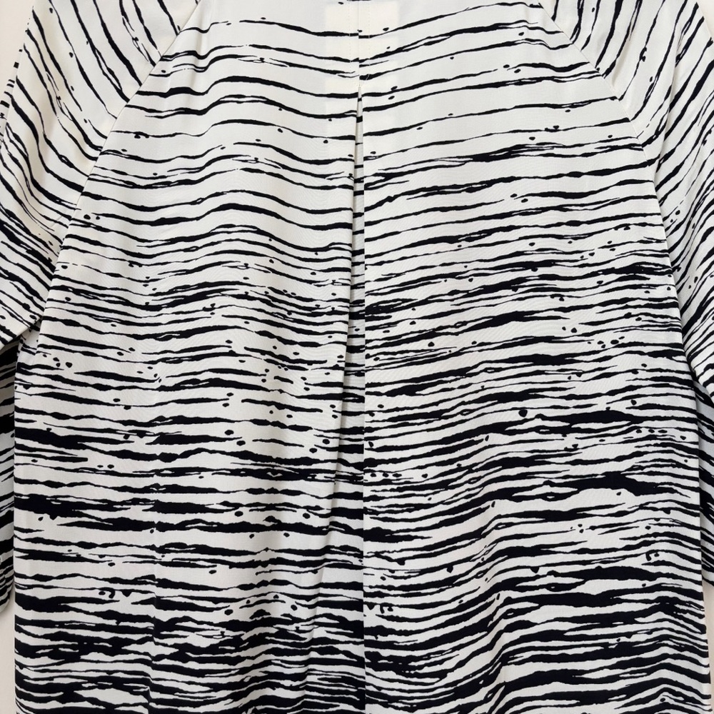 Vince White & Black Striped Silk Blouse XS Office Chic - Picture 7 of 10